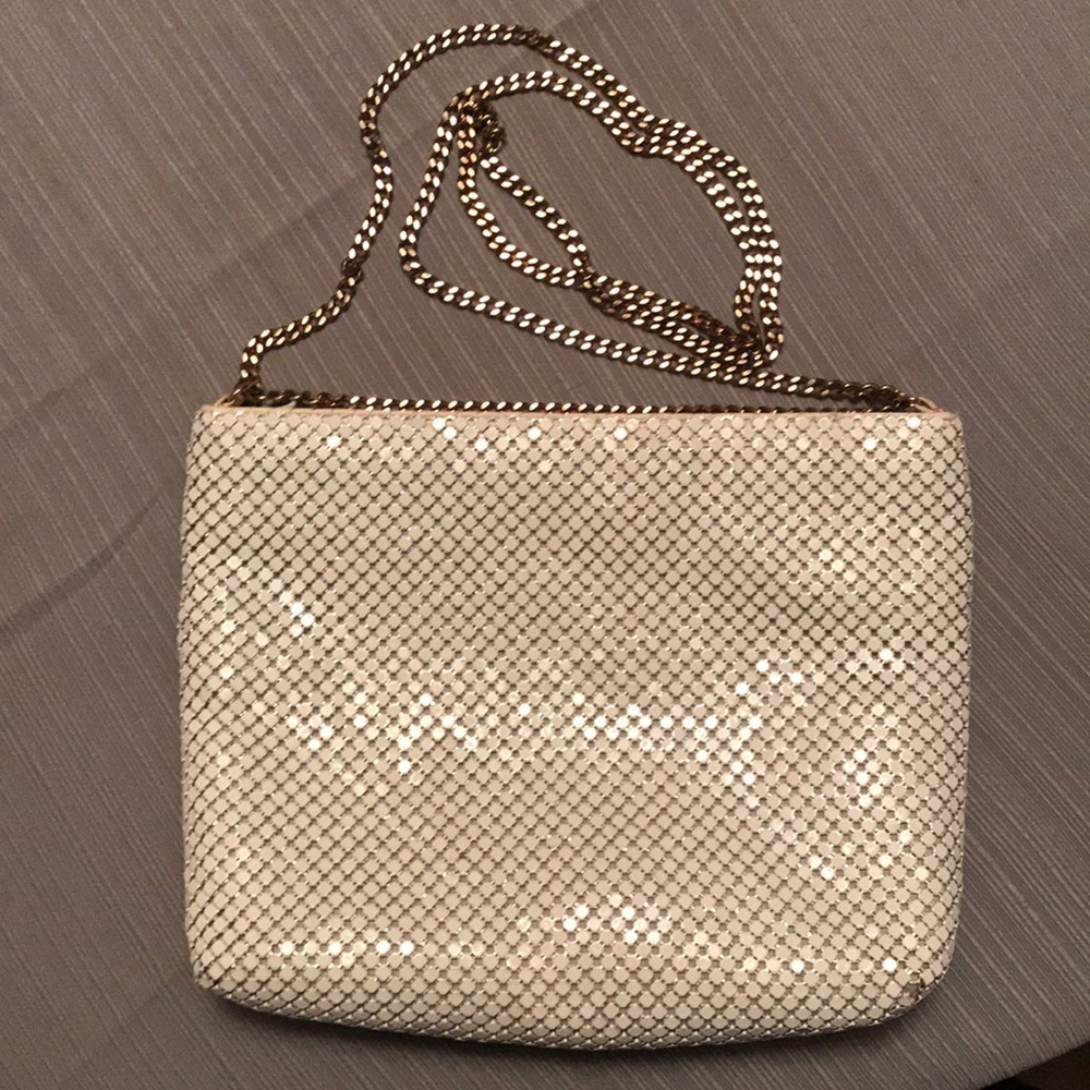 Vintage Whiting & Davis white mesh purse